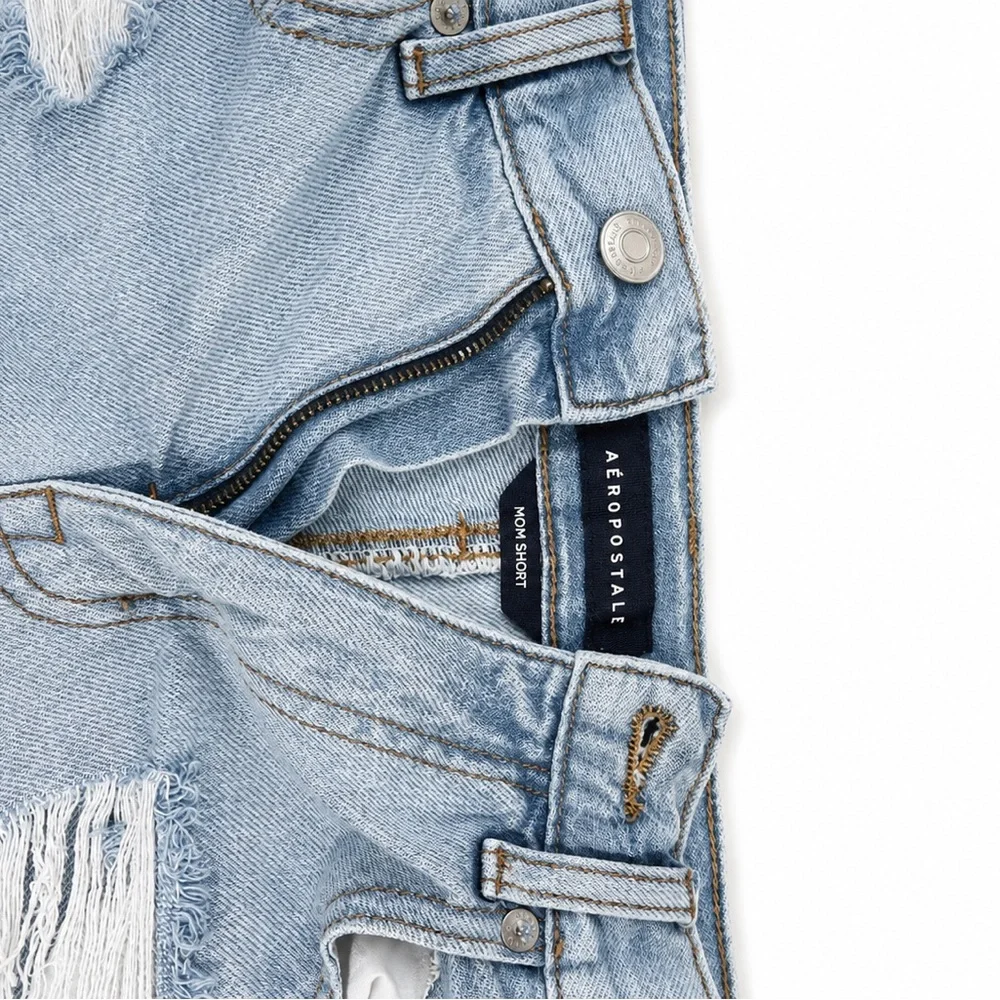 Aeropostale Light Blue Distressed Denim Shorts